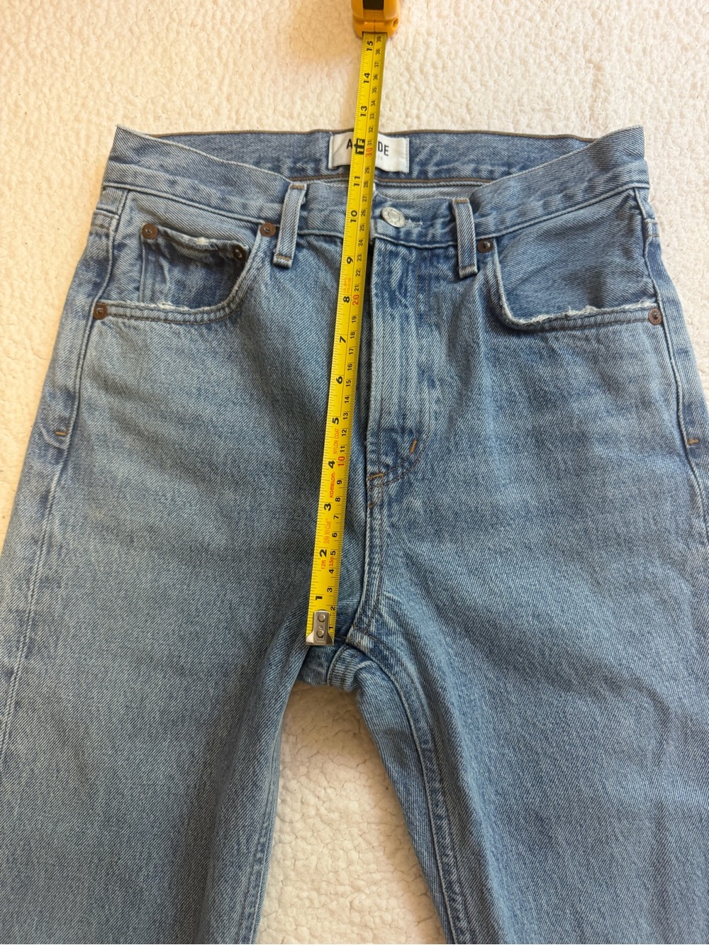AGOLDE Cherie High Rise Blue Straight Jeans in Merit Size 24 100% Cotton - Picture 5 of 9